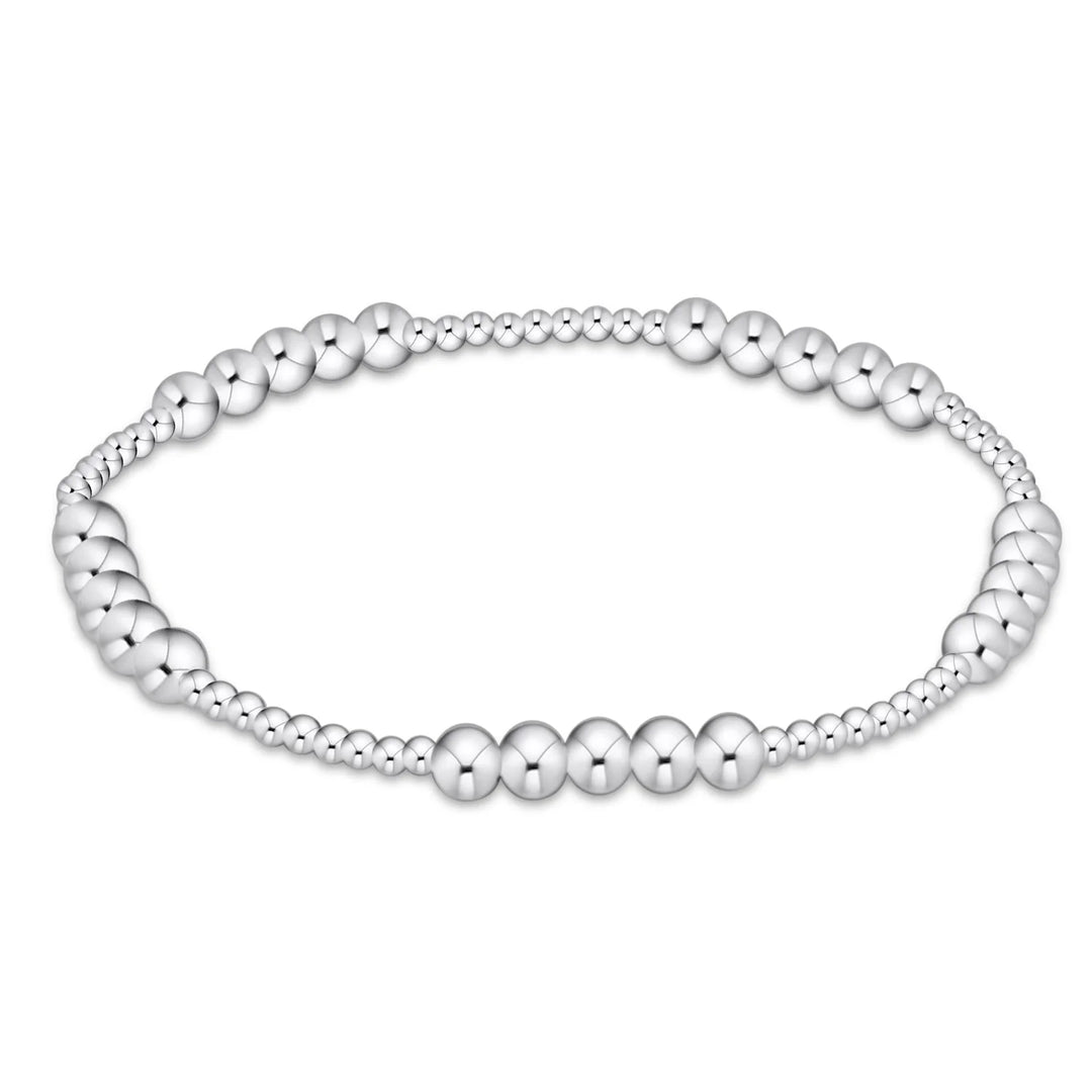 classic blissful pattern 2mm bead bracelet- 4mm sterling