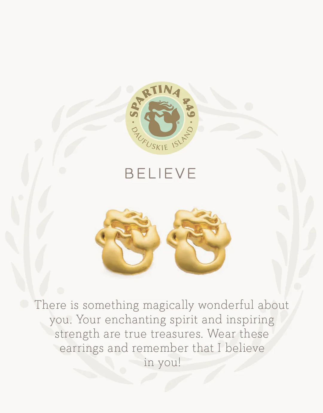 Spartina 449 Sea La Vie Believe Mermaid Stud Earrings