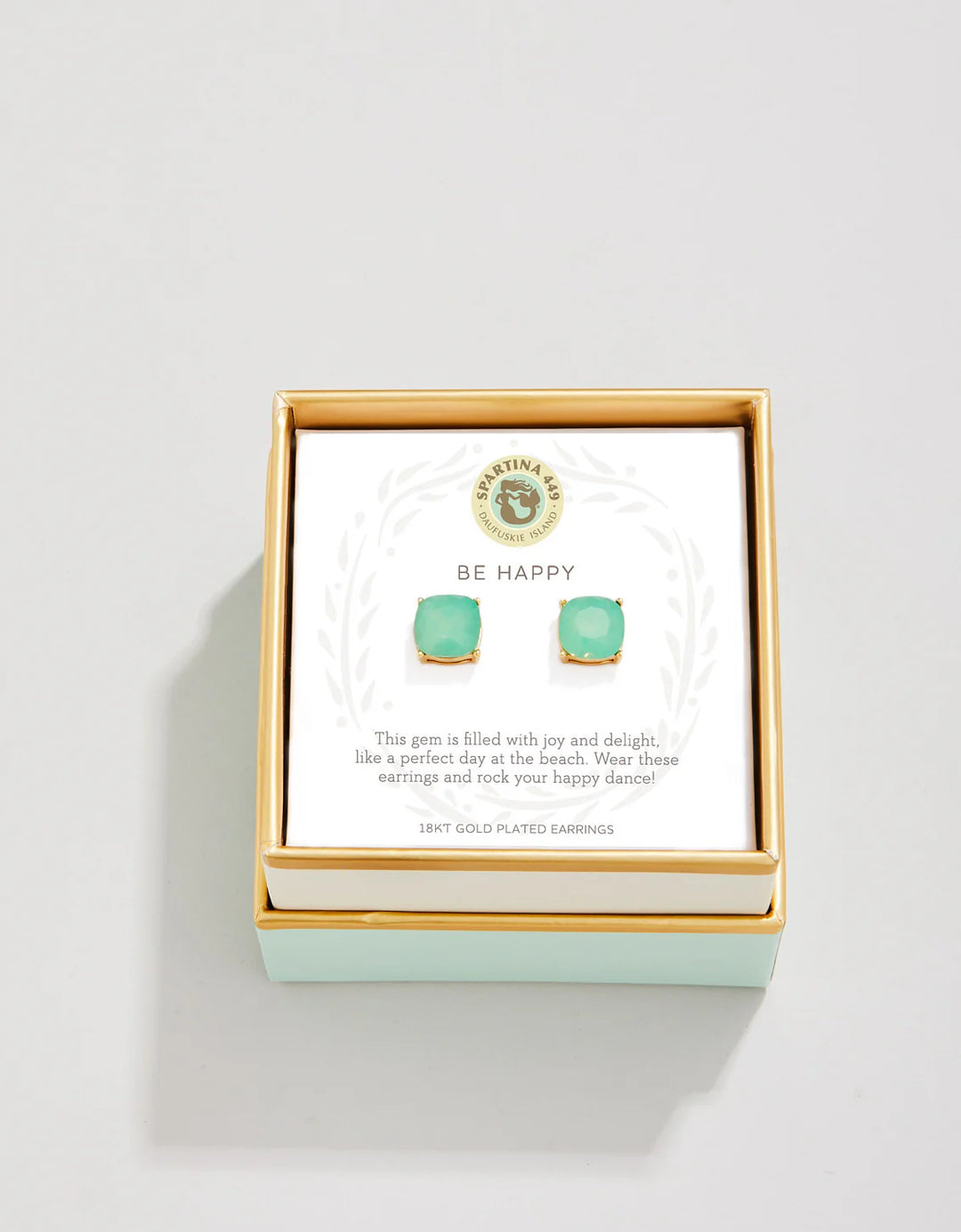 Sea La Vie Sea Glass Stud Earrings Happy/Sea Green