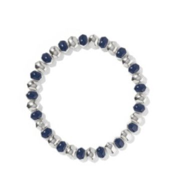 Kendra Scott The Daphne Enamel Stretch Bracelet in Silver Navy Enamel