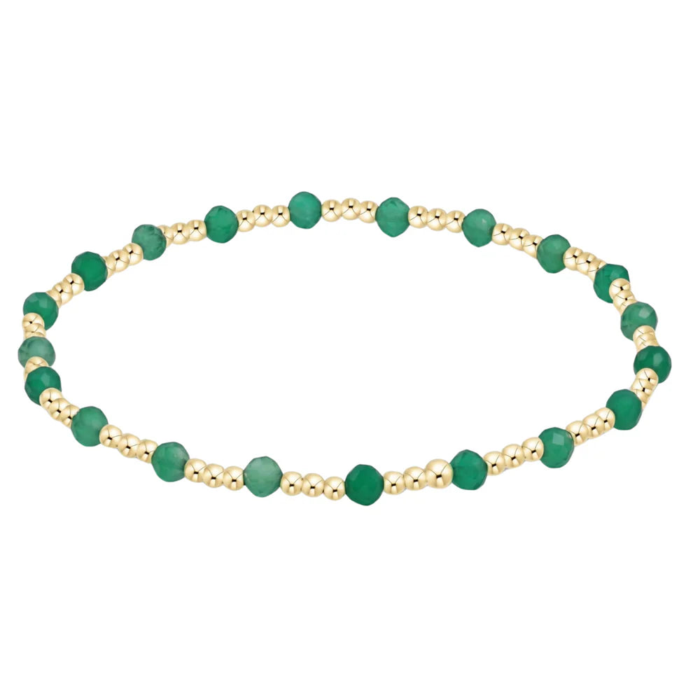 Gold Sync 3mm Green Onyx