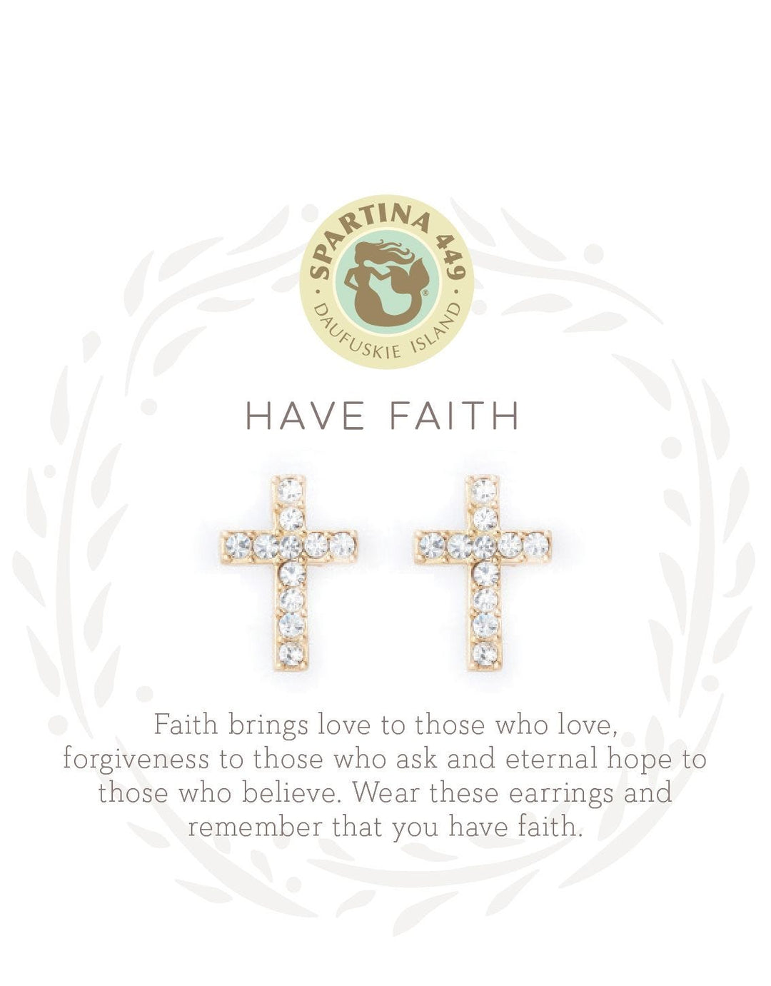 SLV Have Faith/Cross Stud Earrings