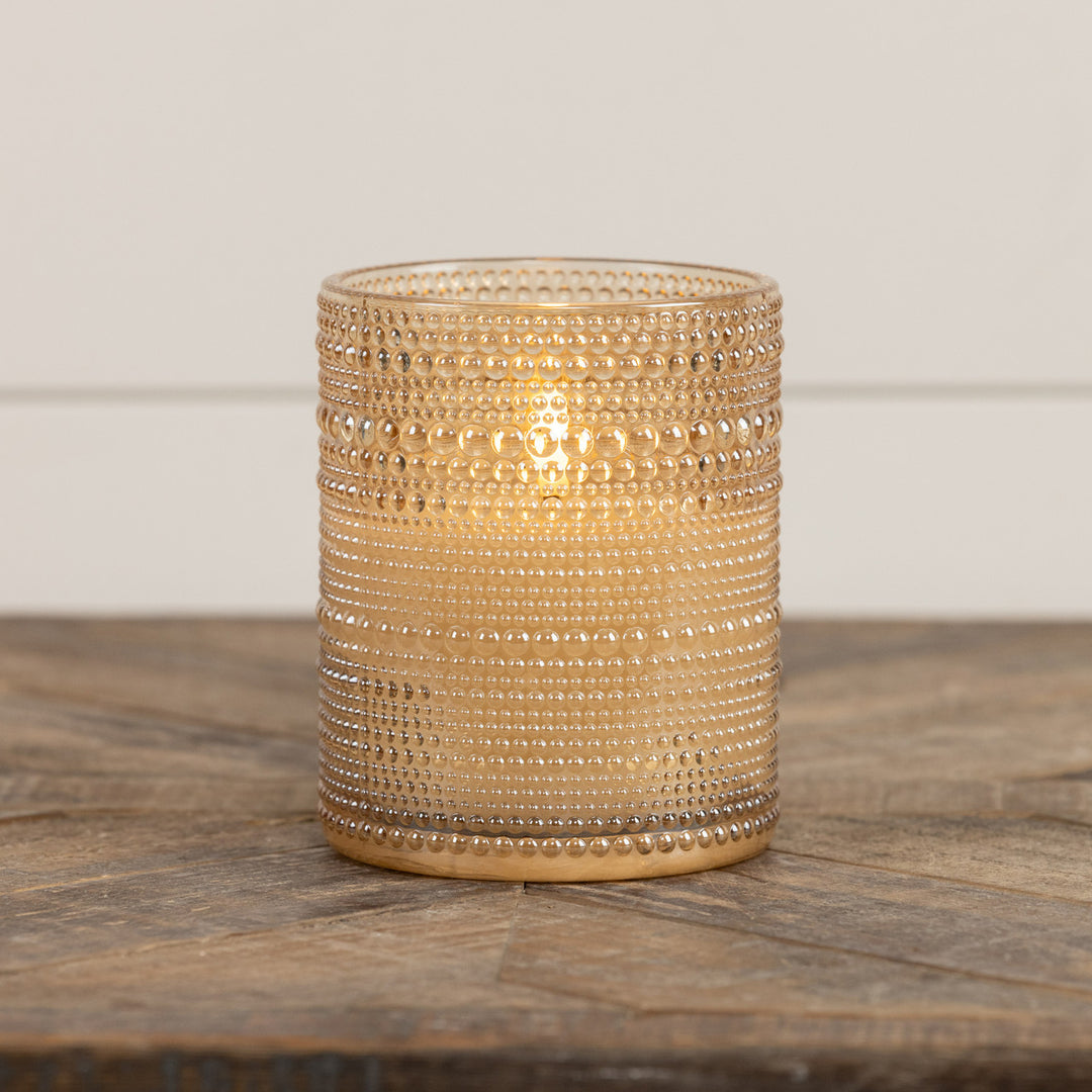 3D Flame Dotted Glass Candle