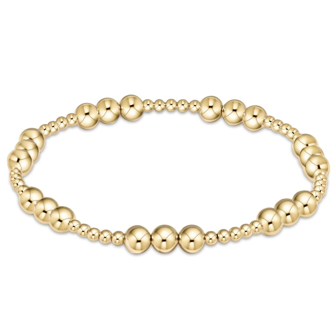Classic Joy Pattern Bead Bracelet - Gold