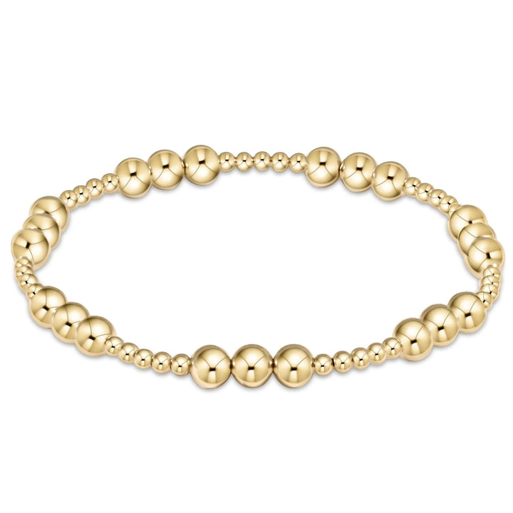 Classic Joy Pattern Bead Bracelet - Gold