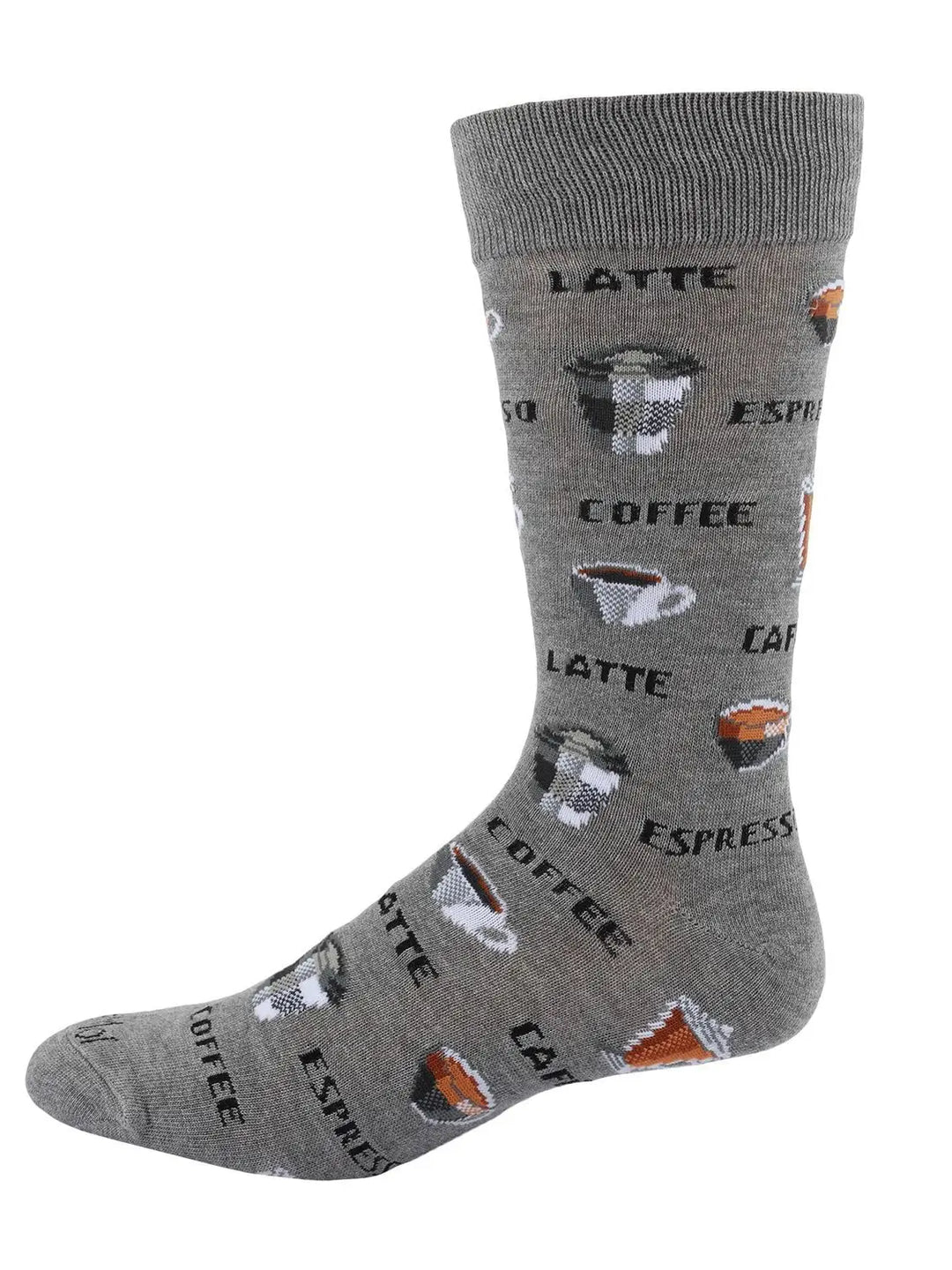 Memoi Coffee Time Men's Bamboo Crew Socks