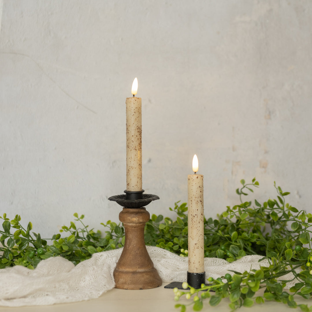 7.27" MOVING FLAME CREAM TAPER CANDLE