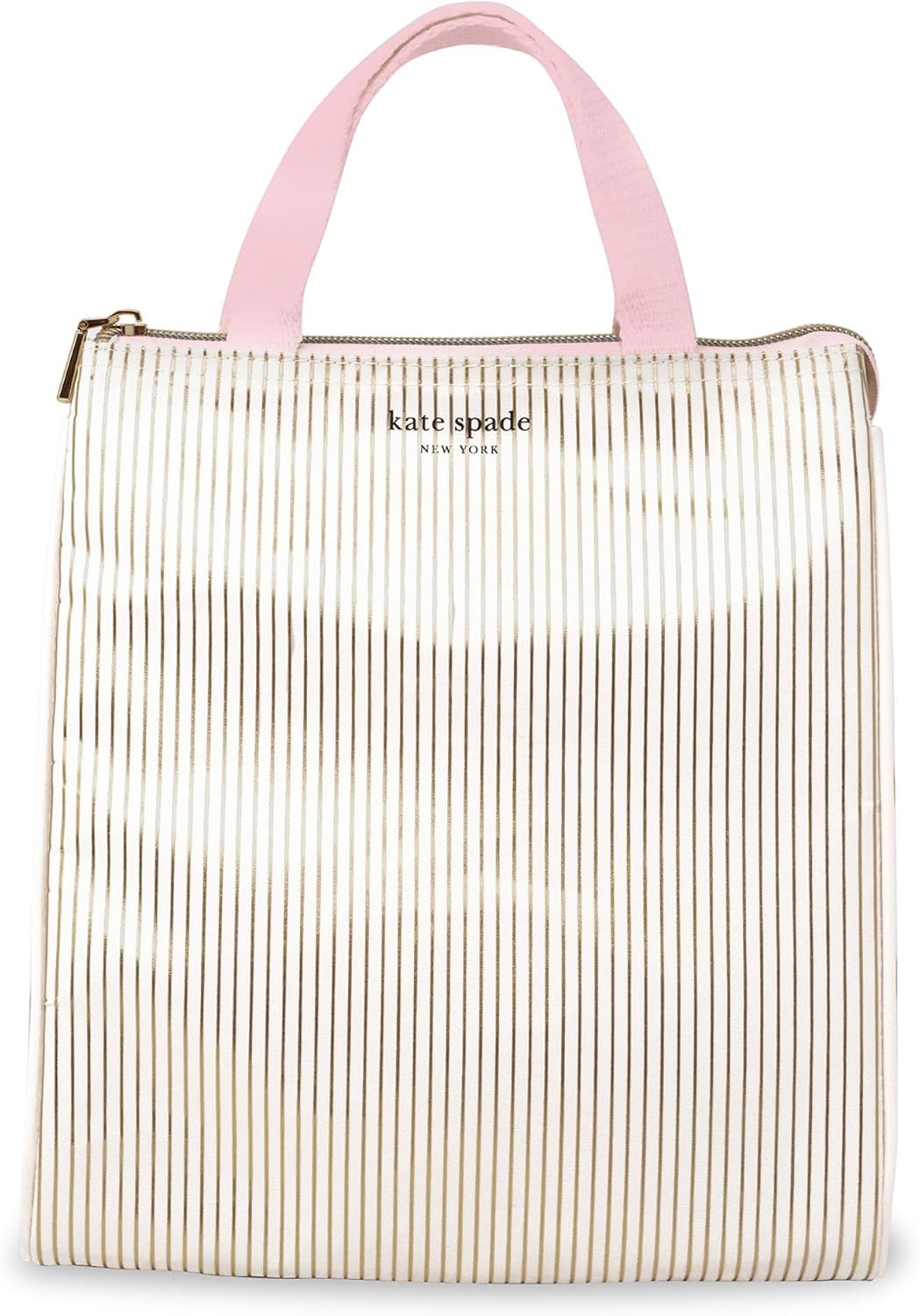 kate spade new york Insulated Lunch Bag, Gold Pinstripe