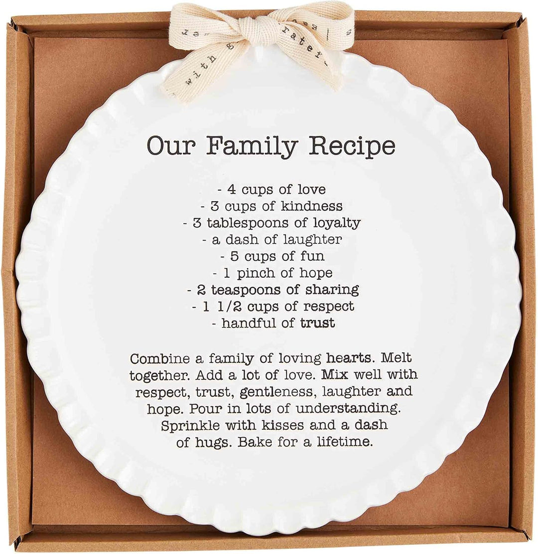 Mud Pie Family Recipe Plate, 10" dia