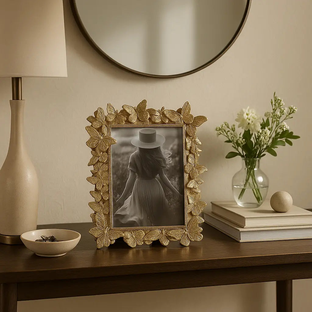 Photo Frame - Gold Butterfly in Bloom 5x7 in.