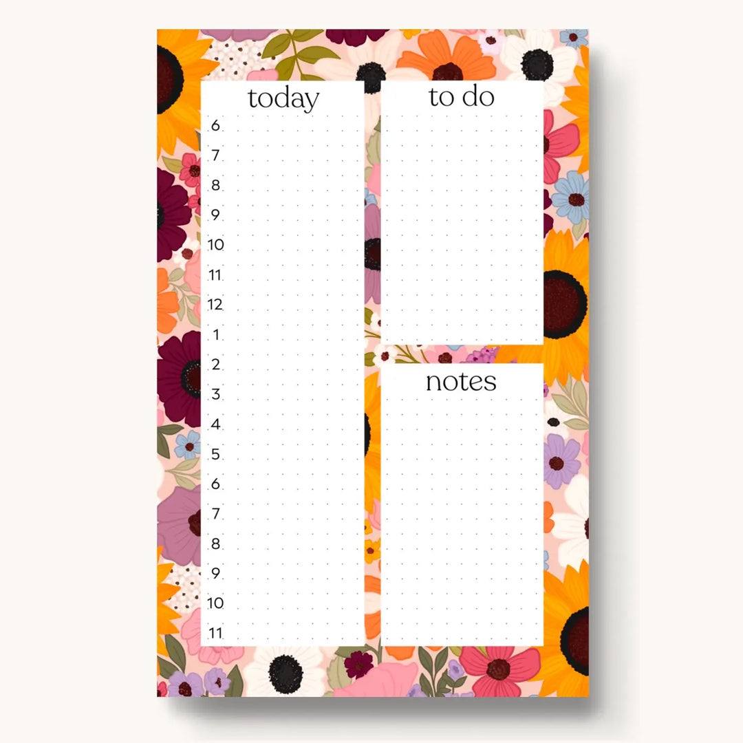 Rainbow Garden Daily Planner Notepad