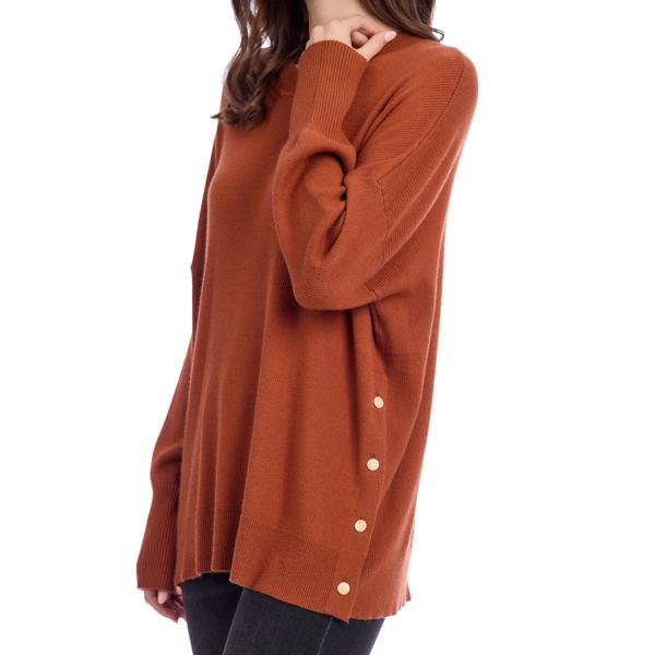 NORALEE BUTTON SWEATER - Rust