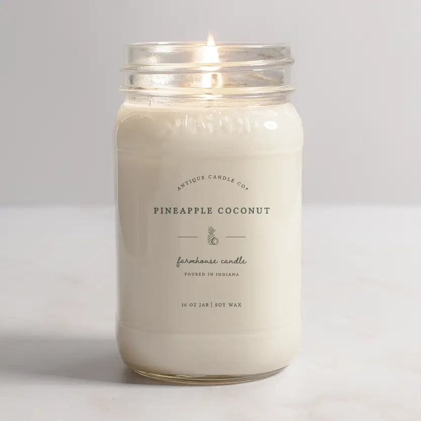 Pineapple Coconut - Soy Wax Mason Jar Candle 16oz