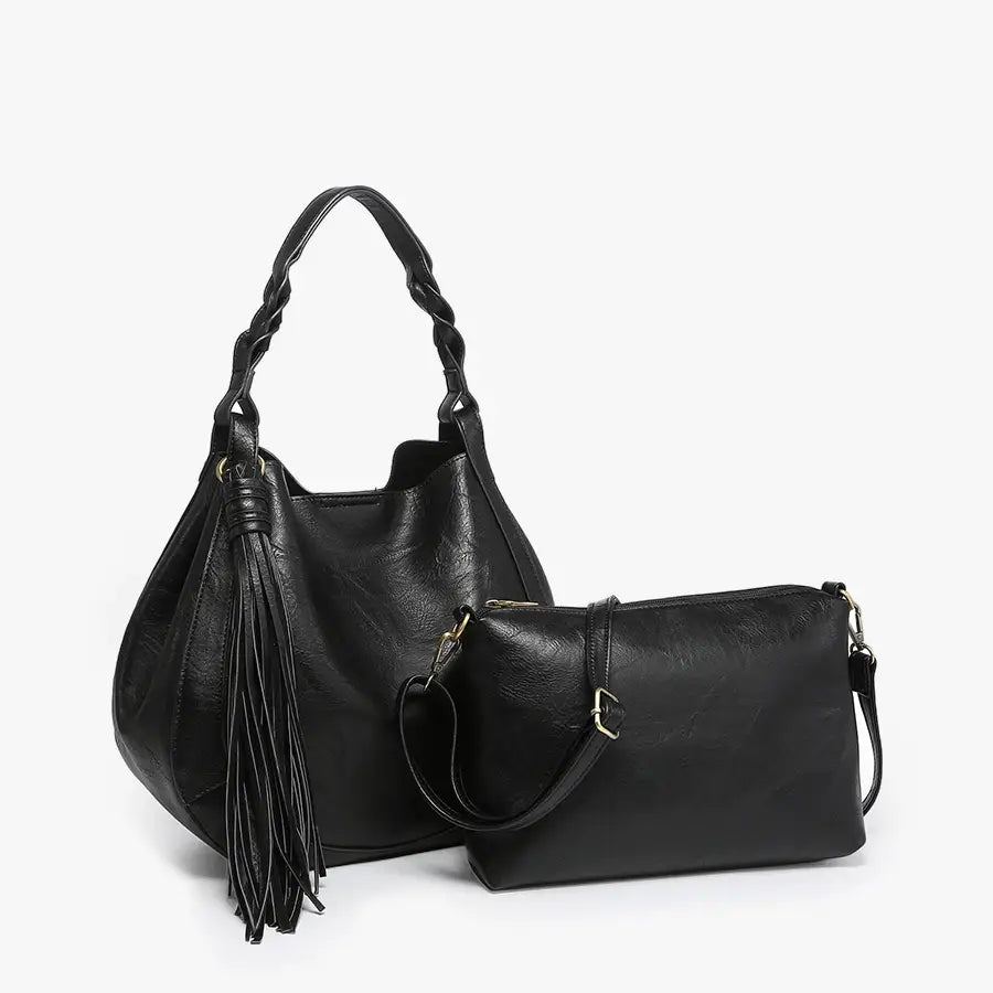 Eloise Large Tassel Hobo w/ Braided Handle