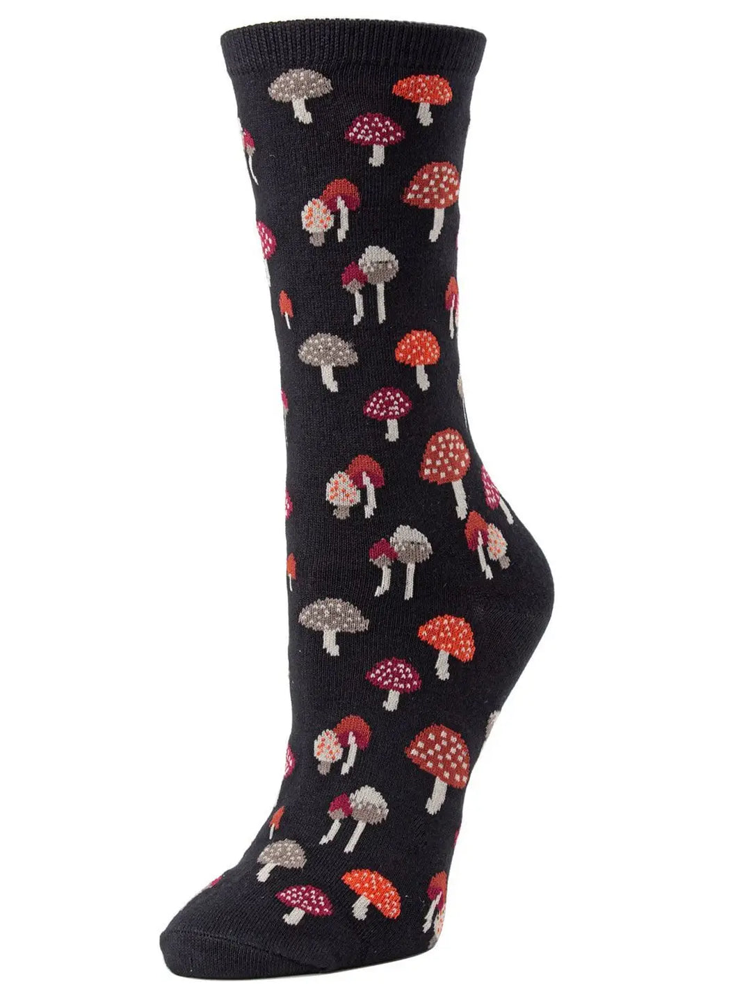 Mushroom Field Bamboo Blend Crew Sock