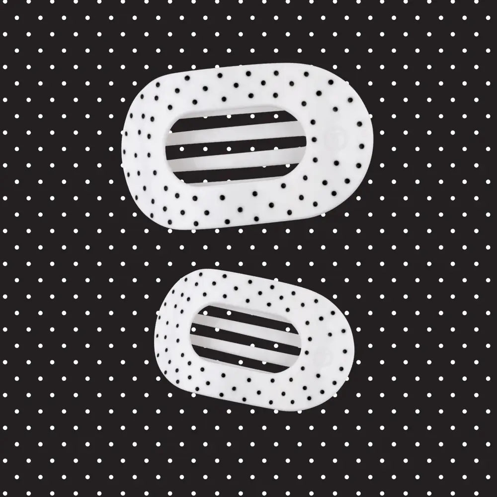 Flat Round | White Polka Dot Party | Large Hair Clip