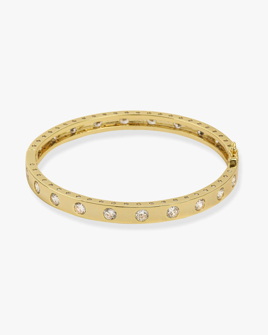 Ashley Hinge Cuff Gold|White Diamondettes