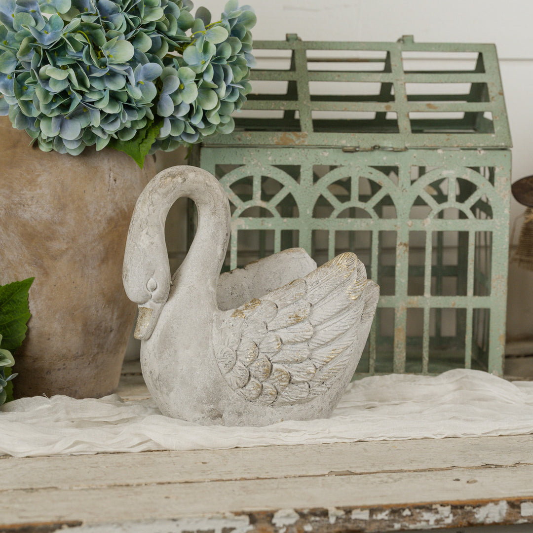 10.5" GOLD & WHITE SWAN