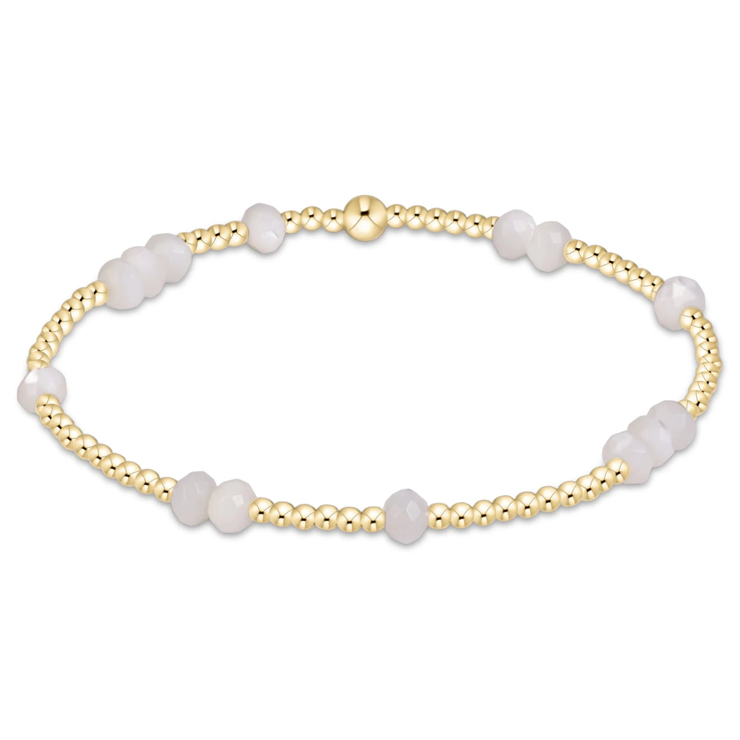 hope unwritten gemstone 4mm bracelet - mother of pearl