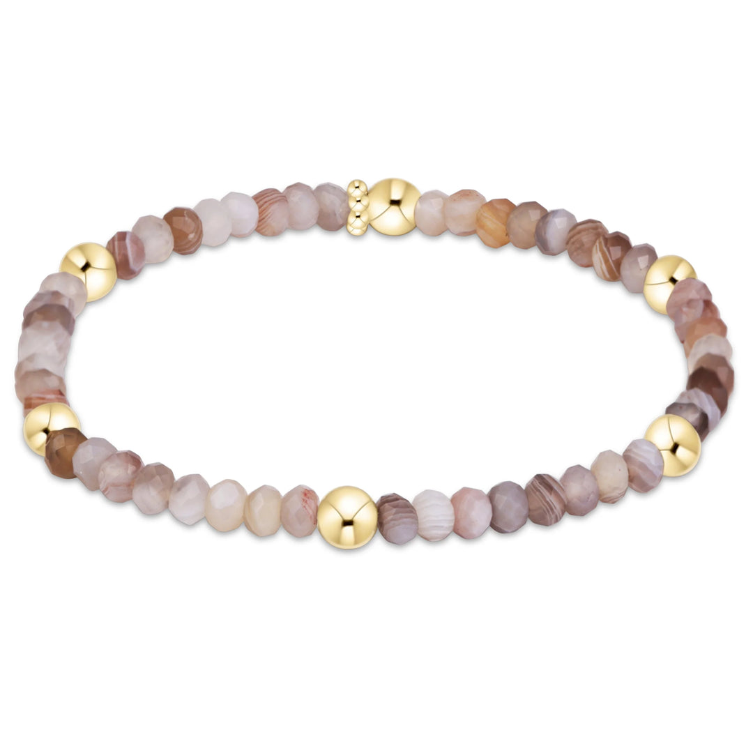 presence gemstone 4mm bracelet - botswana agate EXT