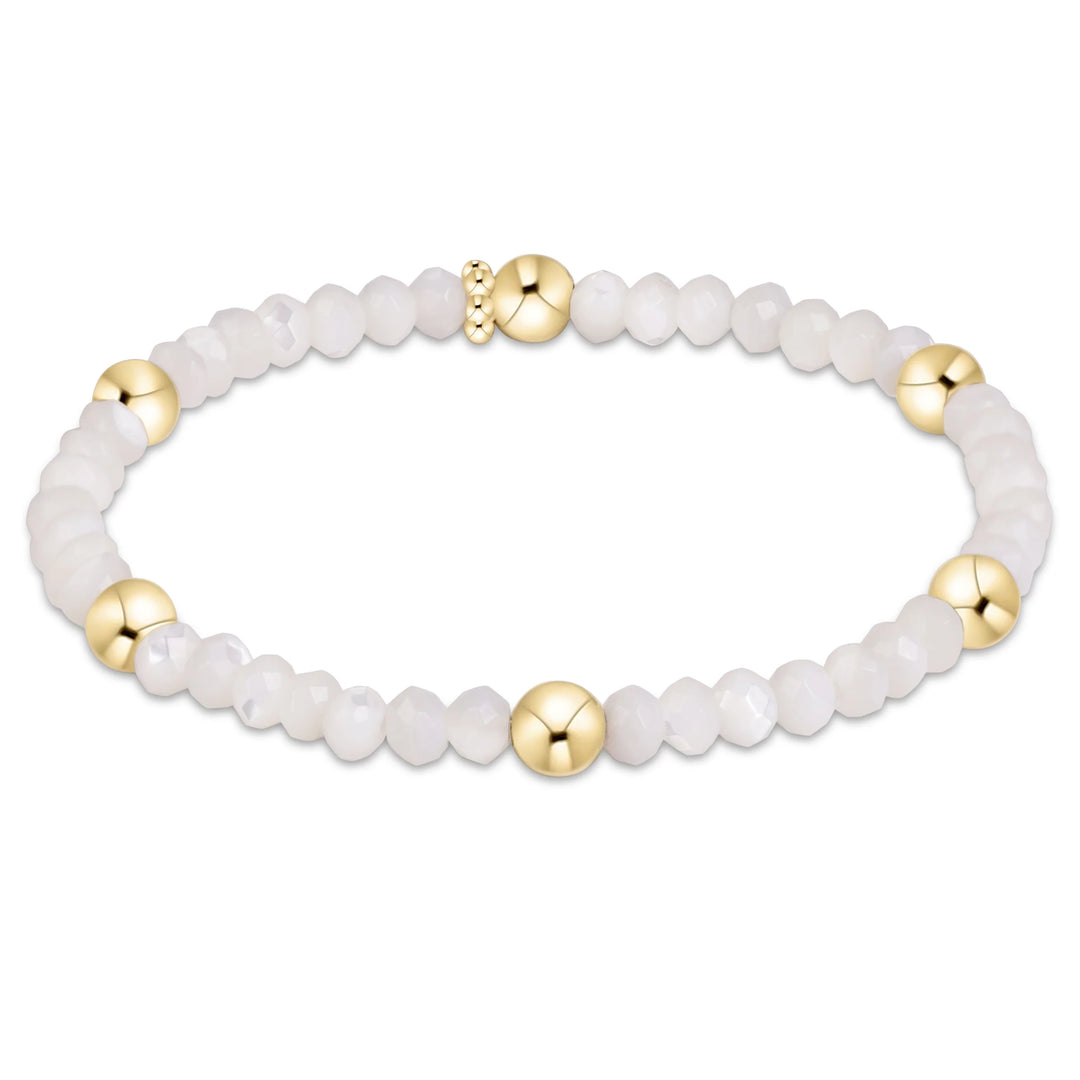 presence gemstone 4mm bracelet - mother of pearl