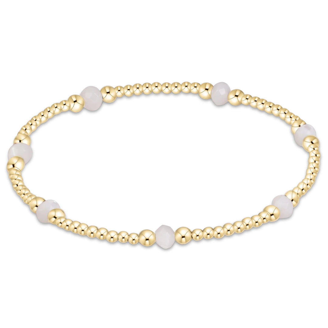 purpose gemstone 4mm bracelet - mother of pearl