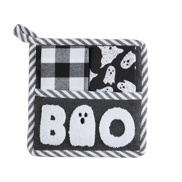 HALLOWEEN POT HOLDER & DISH TOWEL SET
