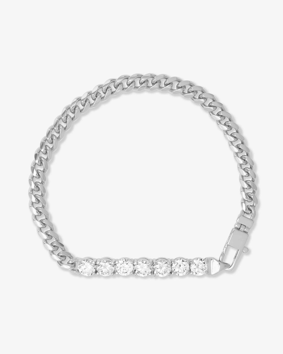 Baby Julian Loves Diamonds Bracelet Silver|White Diamondettes 7.5"