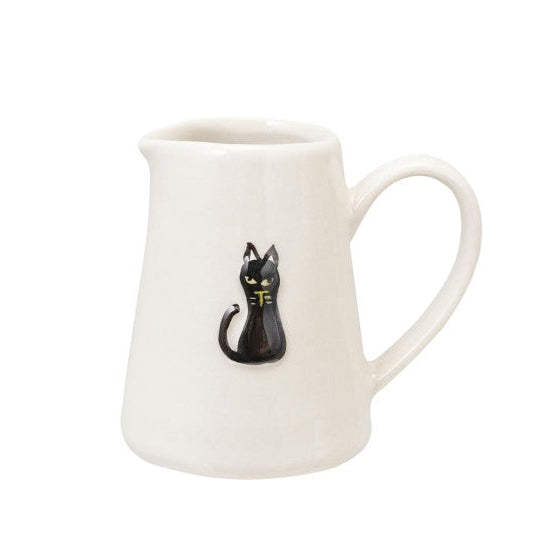 4 oz. Hand-Painted Embossed Stoneware Creamer with Halloween Icon