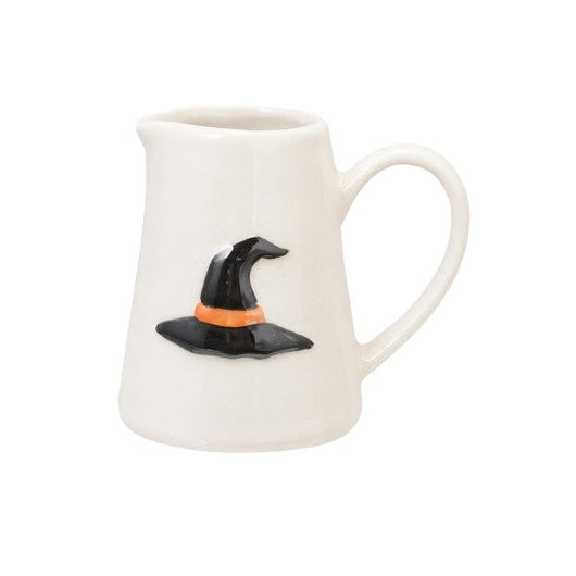 4 oz. Hand-Painted Embossed Stoneware Creamer with Halloween Icon
