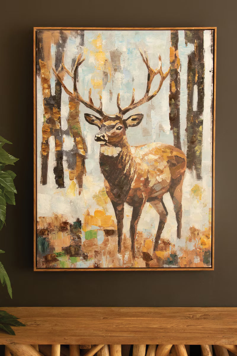 Framed Deer Painting