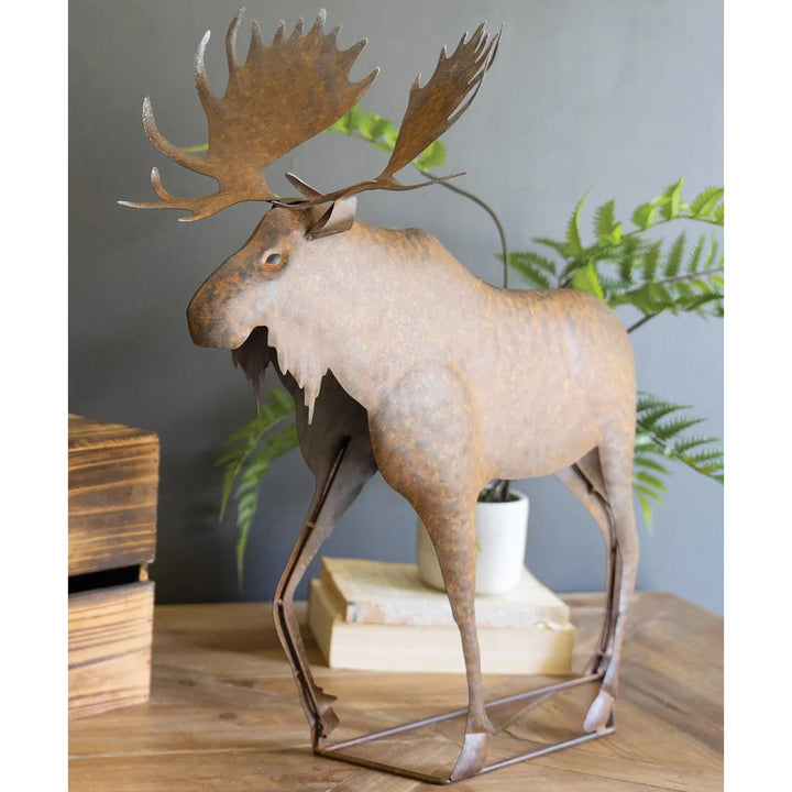 Rustic metal moose