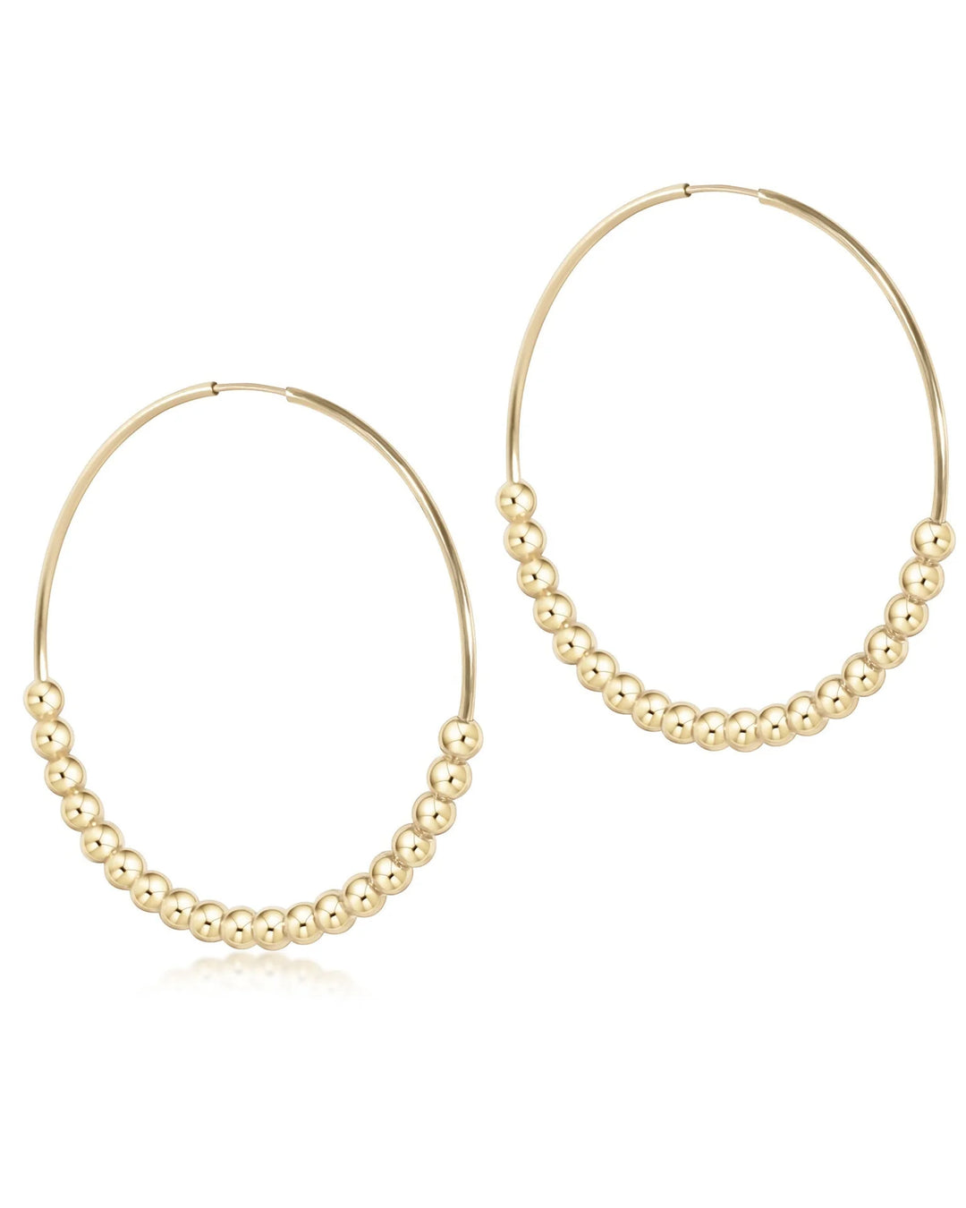 Classic Beaded Bliss 1.75" Hoop-4mm Gold