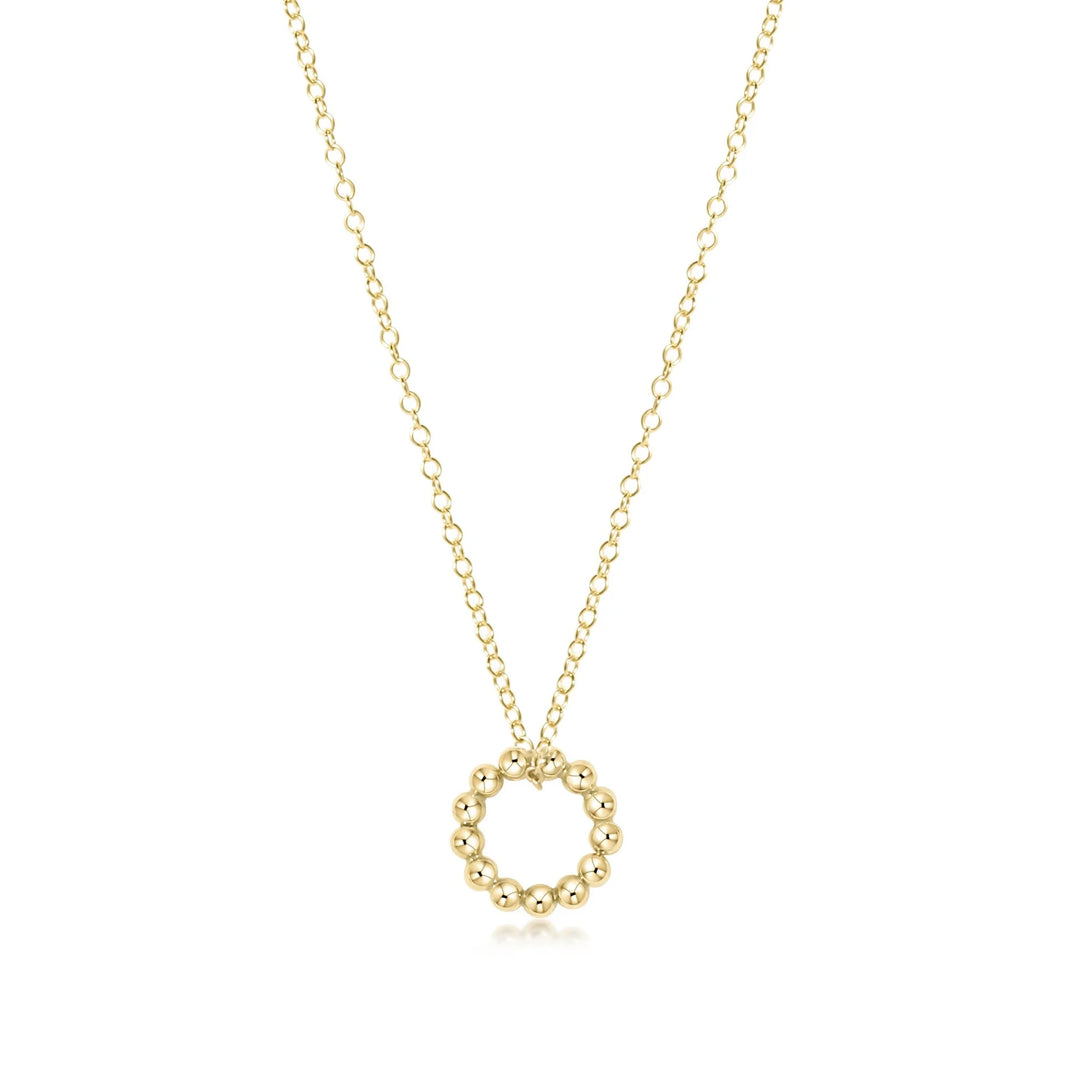 Classic Beaded Halo Gold Charm-2mm Bead