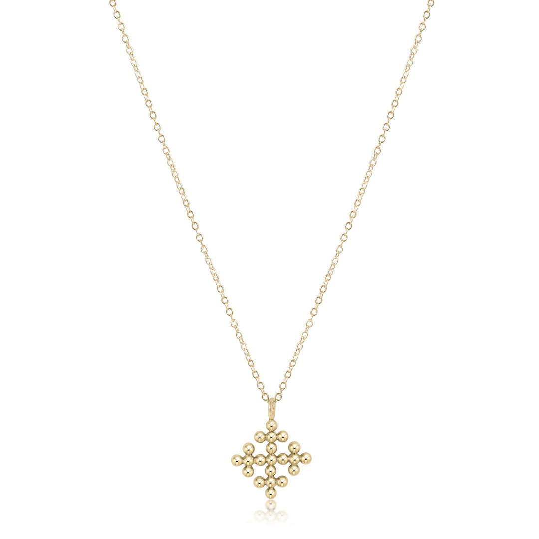 Classic Beaded Signature Cross Encompass Gold Charm