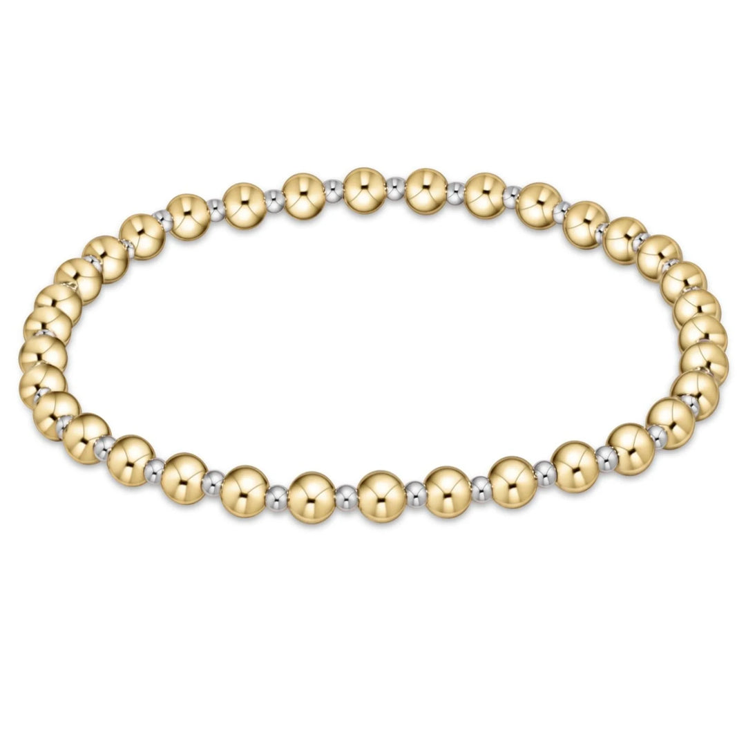 Classic Grateful Pattern Bead Bracelet -Mixed Metals