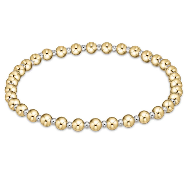 Classic Grateful Pattern Bead Bracelet -Mixed Metals