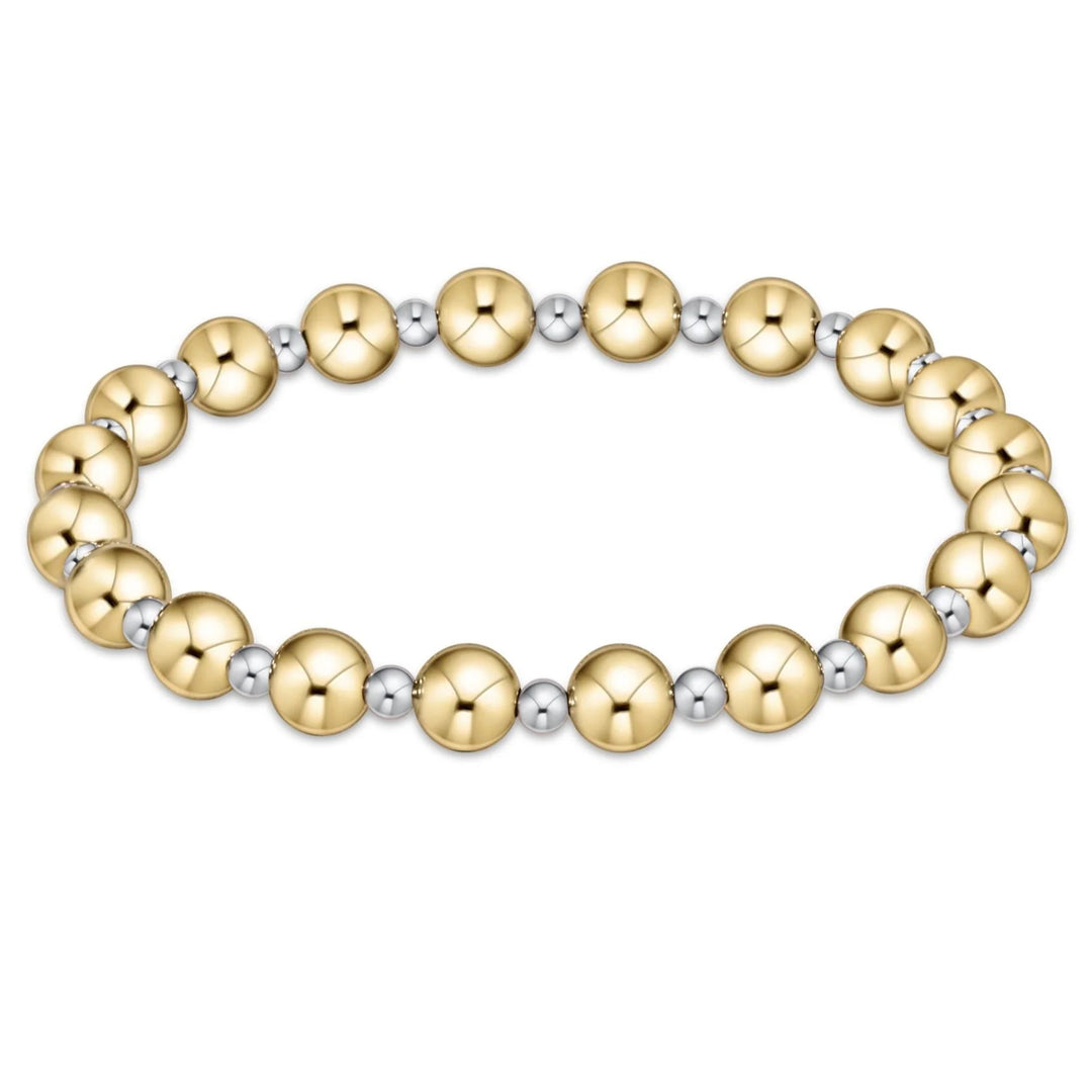 Classic Grateful Pattern Bead Bracelet -Mixed Metals