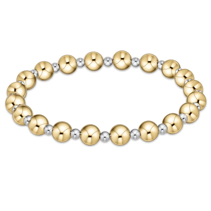 Classic Grateful Pattern Bead Bracelet -Mixed Metals