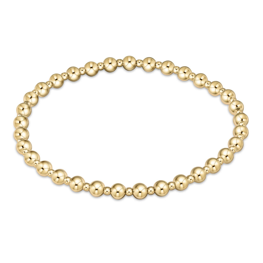 Classic Grateful Pattern Bead Bracelet-Gold