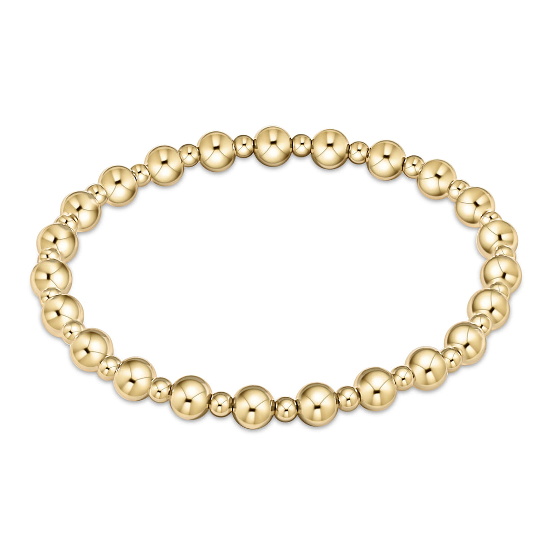 Classic Grateful Pattern Bead Bracelet-Gold