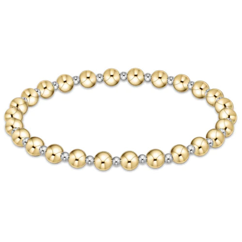 Classic Grateful Pattern Bead Bracelet -Mixed Metals