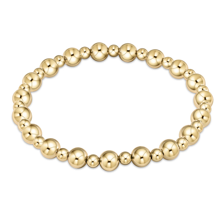 Classic Grateful Pattern Bead Bracelet-Gold