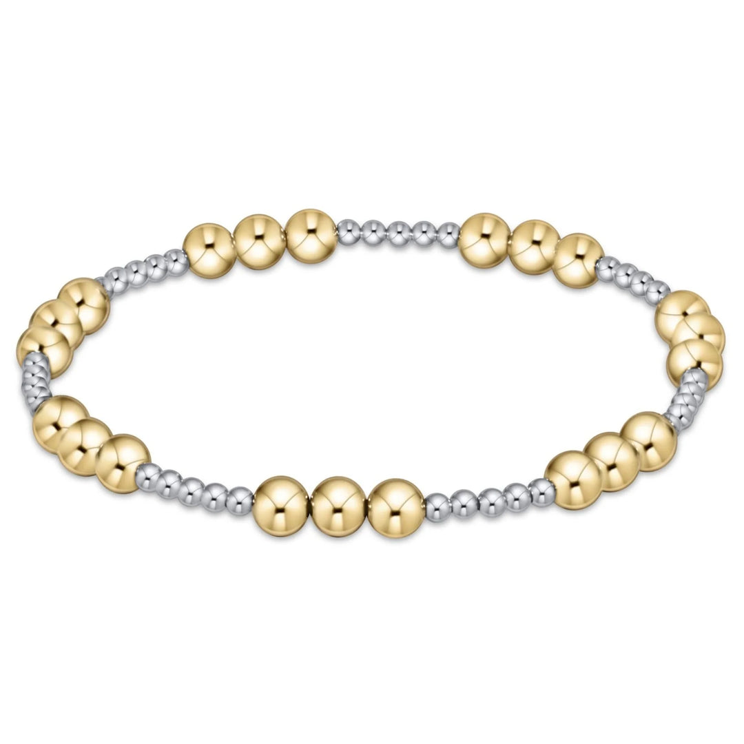 Classic Joy Pattern Bead Bracelet - Mixed Metals