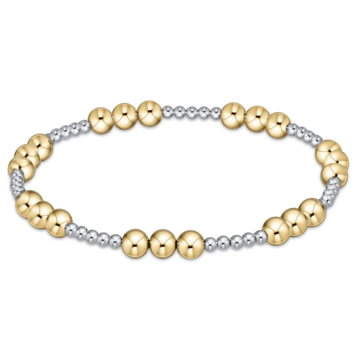 Classic Joy Pattern Bead Bracelet - Mixed Metals