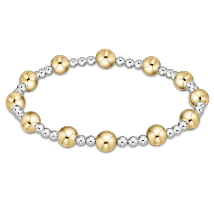 Classic Sincerity Pattern Bead Bracelet- Mixed Metals