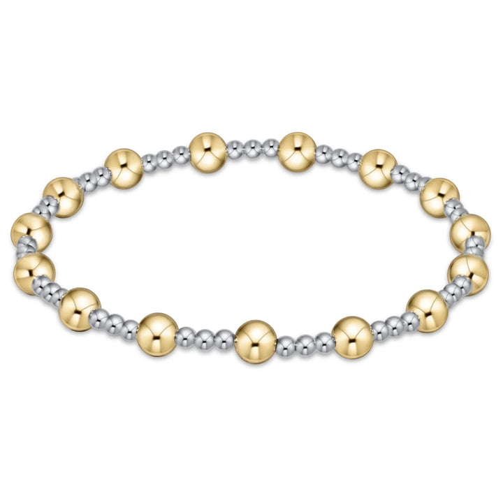 Classic Sincerity Pattern Bead Bracelet- Mixed Metals