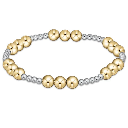 Classic Joy Pattern Bead Bracelet - Mixed Metals