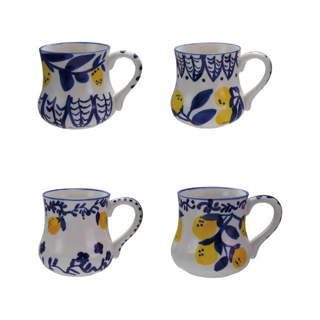 HAND-PAINTED STONEWARE MUG