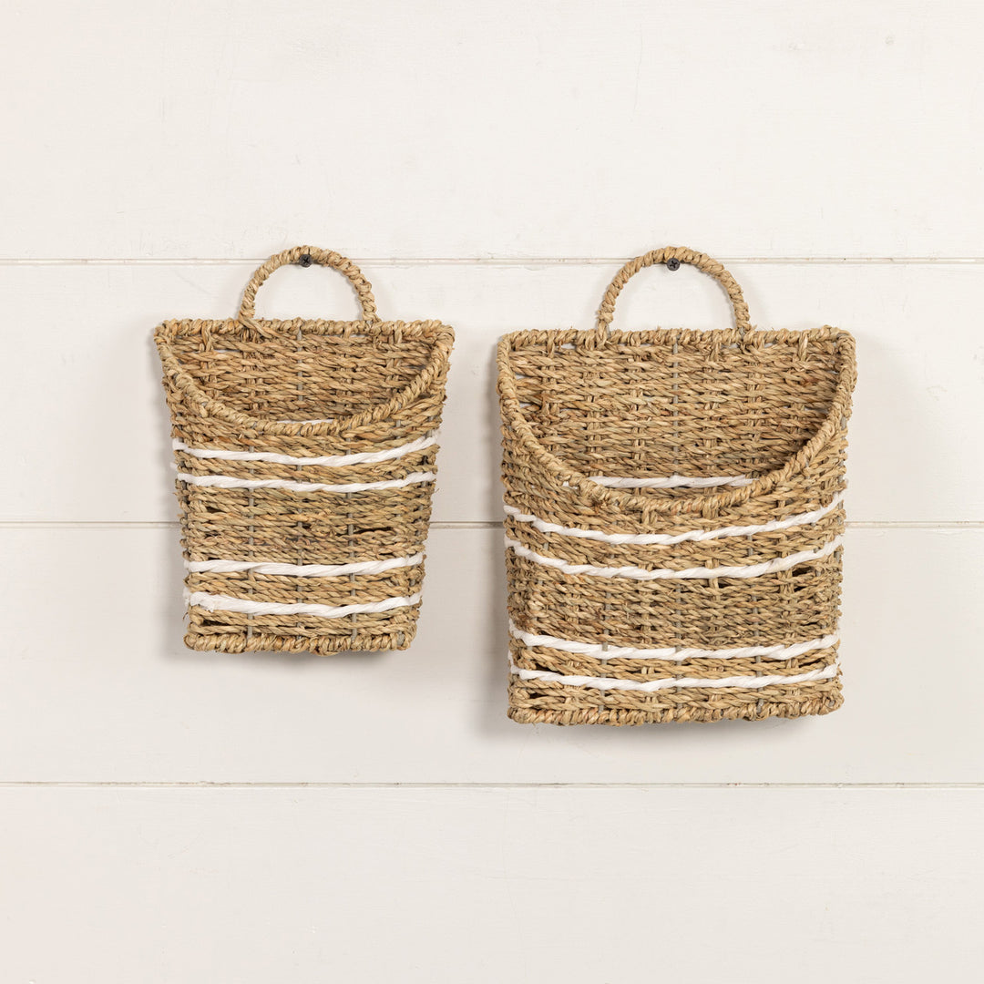 Set of 2 Hanging Woven Baskets